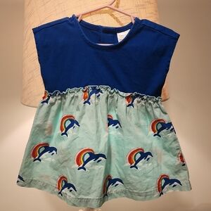 Blue and Green Dolphin Print Dress/Top
